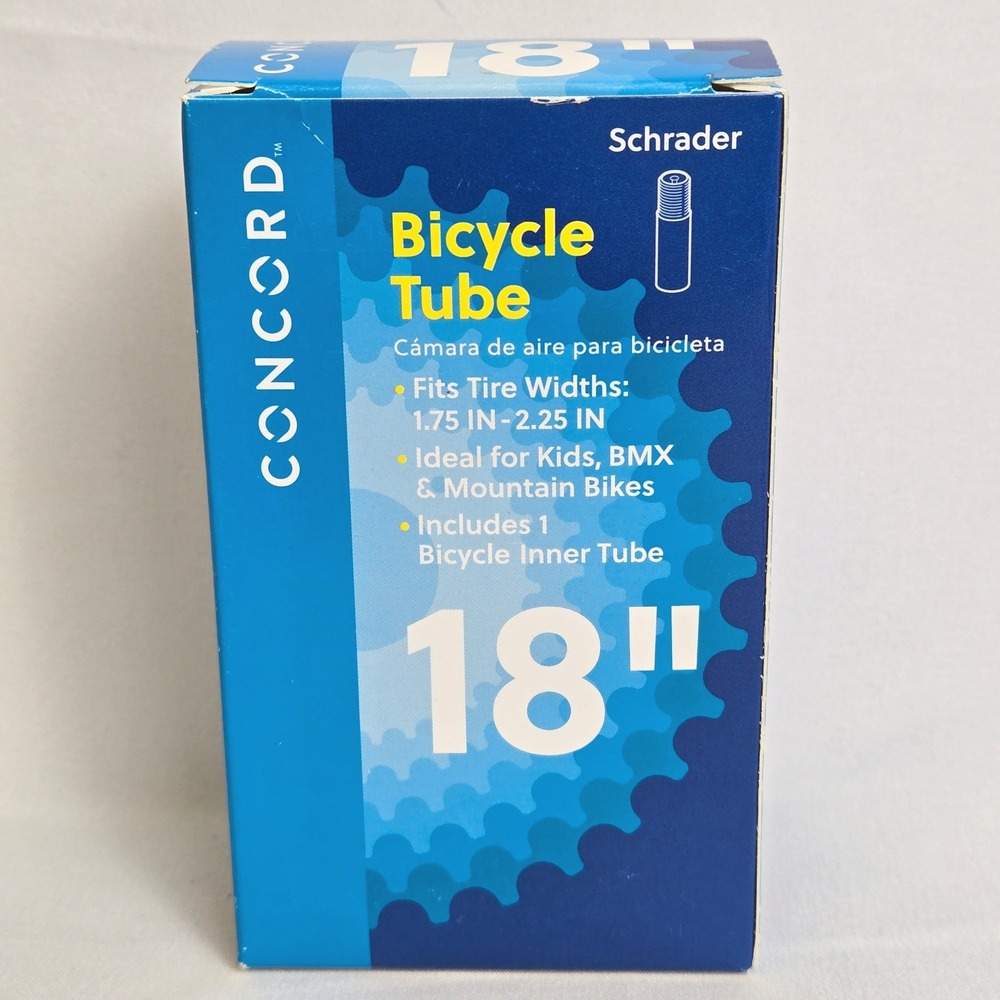 Concord 18" Bicycle Tube Schrader BMX & Mountain Bikes Tire Width 1.75"-2.25"